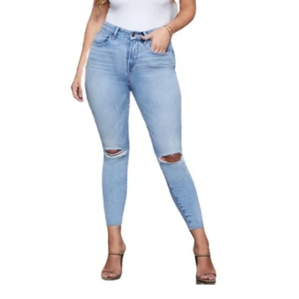 NWT Good American Good Waist Skinny Cropped Jeans